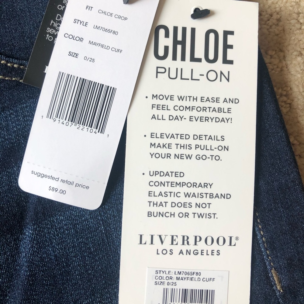 LIVERPOOL chloe crop pull-on jeans